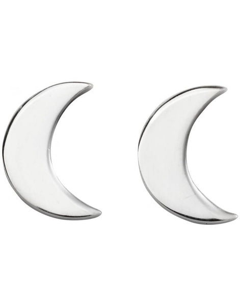 Boucles D'Oreilles Créoles Croissant De Lune En Argent Massif 925 Rhodié - Bijouxia