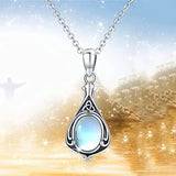 Collier pendentif vintage pierre blanche