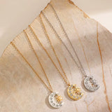 Collier lune et soleil en zircon
