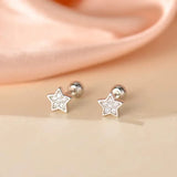 Clous d'Oreilles Lune Zircon à Visser