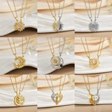 Collier Lune aimanté en acier et zircons