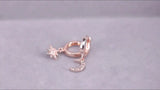 Boucles d'oreilles lune et étoile asymétriques (doré)