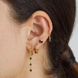 Boucles d'oreilles créoles lune et étoile noires