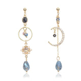 Boucles d'Oreilles Lune Asymétriques Cristal