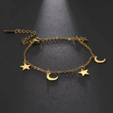 Bracelet Lune et Étoiles en Acier