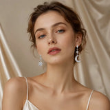Boucles d'oreilles lune et étoile (couleur argent)