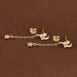 Boucles d'Oreilles Lune et Étoile Zircon