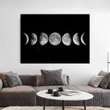 Tableau Phases de Lune Noir et Blanc