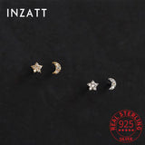 Boucles d'oreilles lune et étoile couleur argent