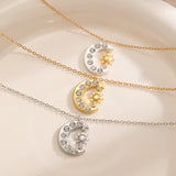 Collier lune et soleil en zircon
