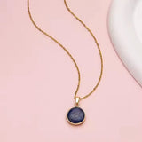 Collier pierre de lune rond en acier