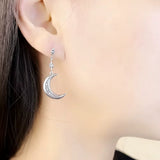 Boucles d'oreilles lune et étoile (couleur argent)