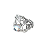 Bague Ajustable couleur argent Zirconium Goutte