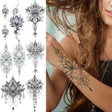 Tatouage Temporaire Henné Lotus Noir