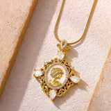 Collier Fleur Zircons Chaîne Dorée