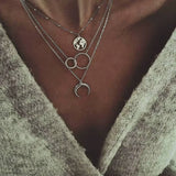 Collier Lune Multirang Doré