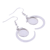 Supports Boucles d'Oreilles Lune Acier — 10 Pièces
