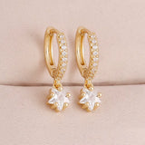 Boucles d'Oreilles Lune et Étoile Zircon