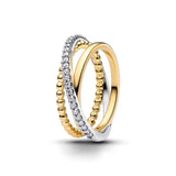 Bague Fleur couleur argent Zircons Ajustable