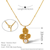 Collier Lune Perles finition dorée