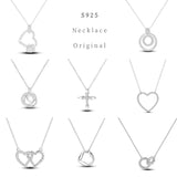 Collier Cœur Zircon couleur argent Doré