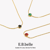 Collier pendentif zircon noir, acier doré