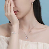 Collier Chat et Croissant de Lune Argent