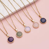 Collier pierre de lune rond en acier