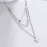 Collier Lune et Étoiles Double Chaîne