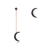 Boucles d'Oreilles Lune et Étoile Asymétriques