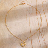 Collier lune et soleil en zircon