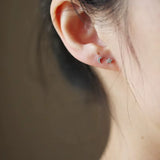 Boucles d'oreilles lune et étoile couleur argent