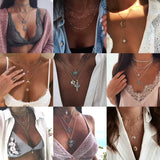 Collier Lune Multirang Doré