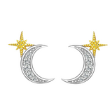 Boucle d'oreille lunaire demi lune argent