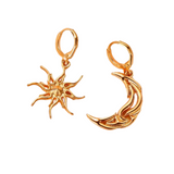 Boucle d'oreille lune soleil vintage