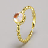 bague pierre de lune en or