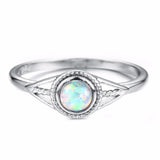 bague pierre de lune arc en ciel en argent