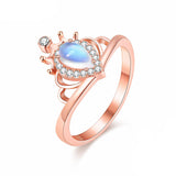bague pierre de lune couronne or rose