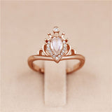 bague pierre de lune couronne rose