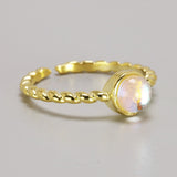 bague pierre de lune or fin