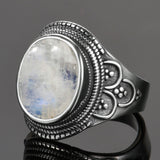 Bague pierre de lune homme