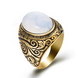 bague pierre de lune or jaune classique