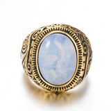 bague pierre de lune or couleur jaune