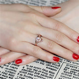 bague pierre de lune rose