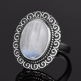 bague pierre de lune véritable argent