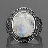 Bague pierre de lune vintage homme