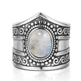 bague pierre de lune vintage traditionnelle