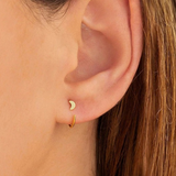 boucle d'oreille anneau avec lune