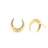 Boucle d'oreille croissant lunaire en or