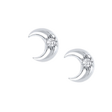 Boucle d'oreille demi lune argent